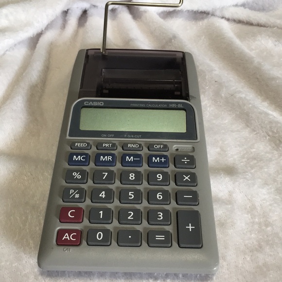 Casio Printing Calculator HR-8L F-5/4-cut NO CHORD - Picture 1 of 3